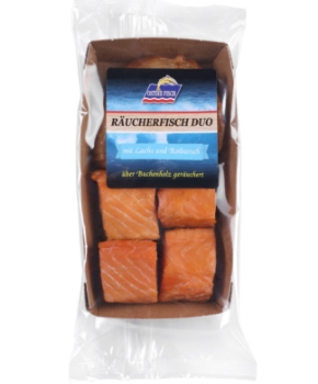 Räucherfisch Duo von Rotbarsch & Stremellachs